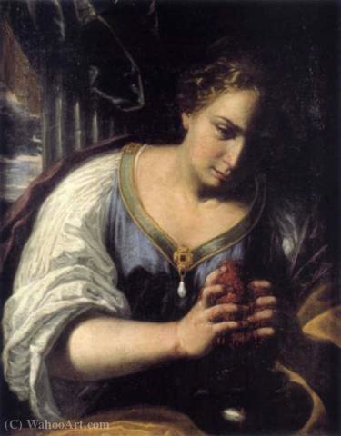 Wikioo.org - The Encyclopedia of Fine Arts - Painting, Artwork by Antonio Gherardi - Santa práxedes