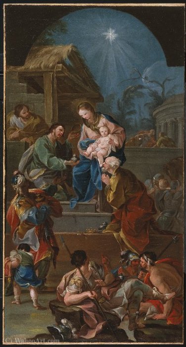 Wikioo.org - The Encyclopedia of Fine Arts - Painting, Artwork by Antonio González Velázquez - The Adoration of the Magi