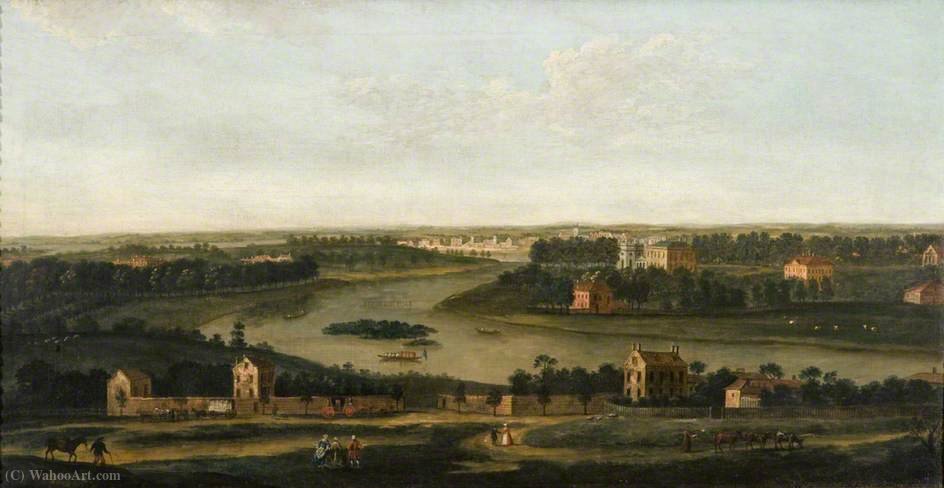 Wikioo.org - The Encyclopedia of Fine Arts - Painting, Artwork by Antonio Joli - A View from Richmond Hill Looking Southwest
