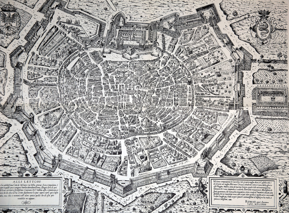 WikiOO.org - Εγκυκλοπαίδεια Καλών Τεχνών - Ζωγραφική, έργα τέχνης Antonio Lafreri - Milan Topography on (1573)