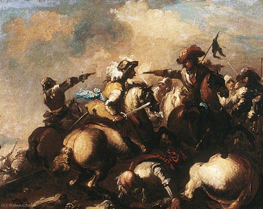 Wikioo.org - The Encyclopedia of Fine Arts - Painting, Artwork by Antonio Maria Marini - Battle scene 10