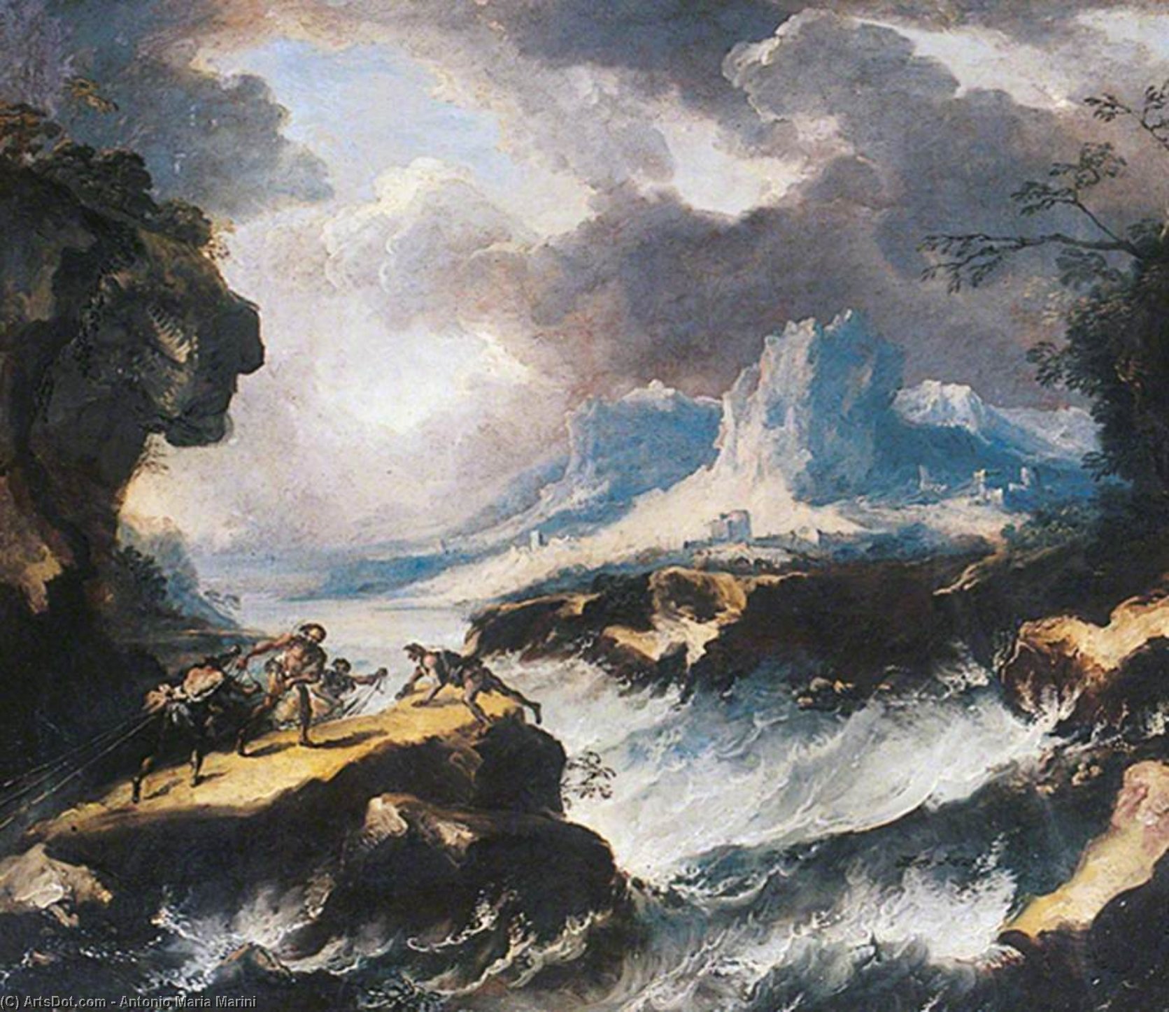 WikiOO.org - אנציקלופדיה לאמנויות יפות - ציור, יצירות אמנות Antonio Maria Marini - Seascape