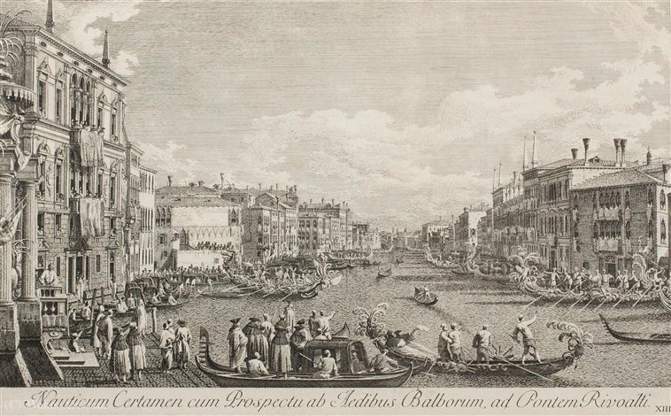 WikiOO.org - Encyclopedia of Fine Arts - Maleri, Artwork Antonio Visentini - Nautical contest with the perspective of the Office of Balborum