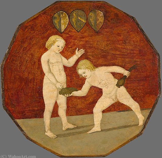 WikiOO.org - Encyclopedia of Fine Arts - Festés, Grafika Apollonio Di Giovanni (Apollonio Di Tomaso) - Naked boys with poppy pods