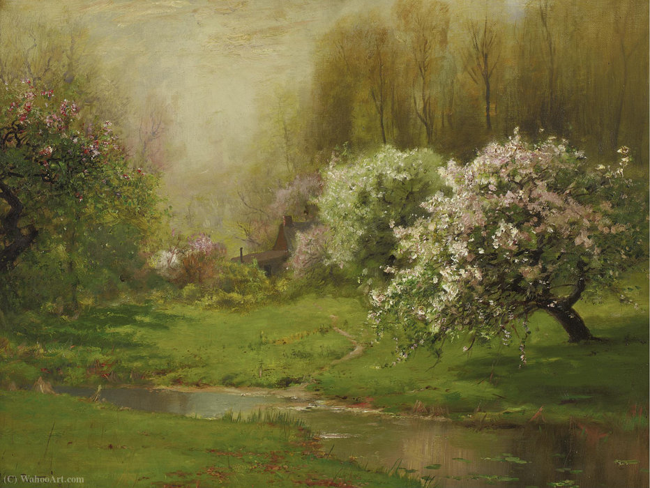 WikiOO.org - Encyclopedia of Fine Arts - Maľba, Artwork Arthur Parton - Apple blossoms