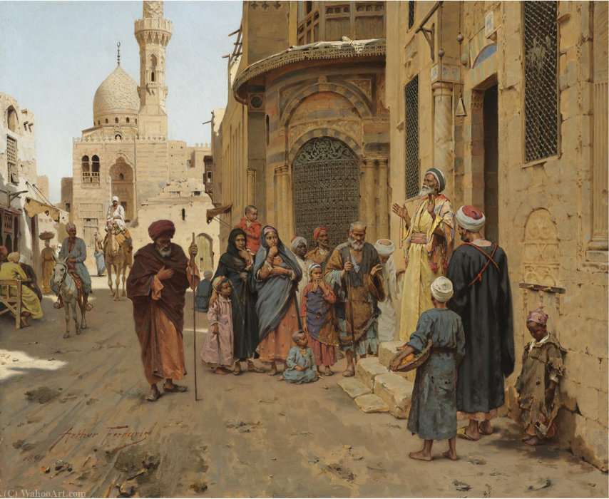 Wikioo.org - The Encyclopedia of Fine Arts - Painting, Artwork by Arthur Von Ferraris - A captive audience, cairo