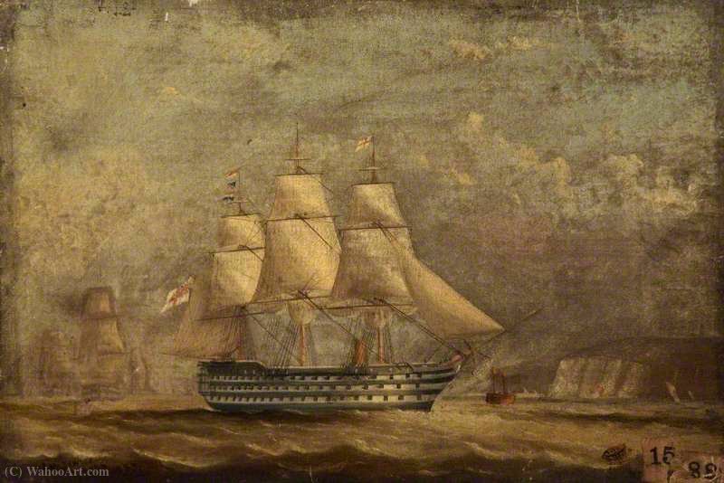 Wikioo.org - The Encyclopedia of Fine Arts - Painting, Artwork by Arthur Wellington Fowles - The 'Duke of Wellington' Running into Spithead