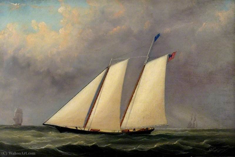 Wikioo.org - The Encyclopedia of Fine Arts - Painting, Artwork by Arthur Wellington Fowles - The Yacht 'America'