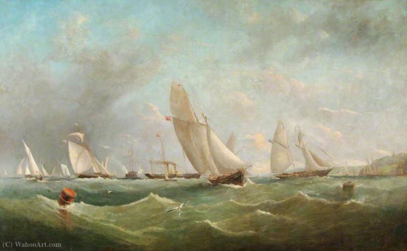 WikiOO.org - Enciklopedija dailės - Tapyba, meno kuriniai Arthur Wellington Fowles - Yacht Racing in the Solent