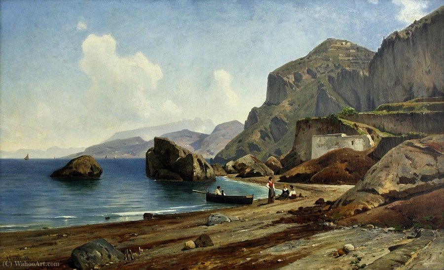 WikiOO.org - Enciklopedija likovnih umjetnosti - Slikarstvo, umjetnička djela Ascan Lutteroth - Big Marine on Capri