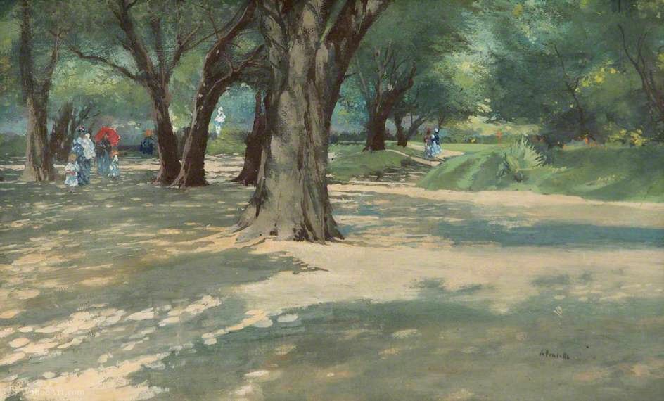 Wikioo.org - The Encyclopedia of Fine Arts - Painting, Artwork by Attilio Pratella - A wooded park