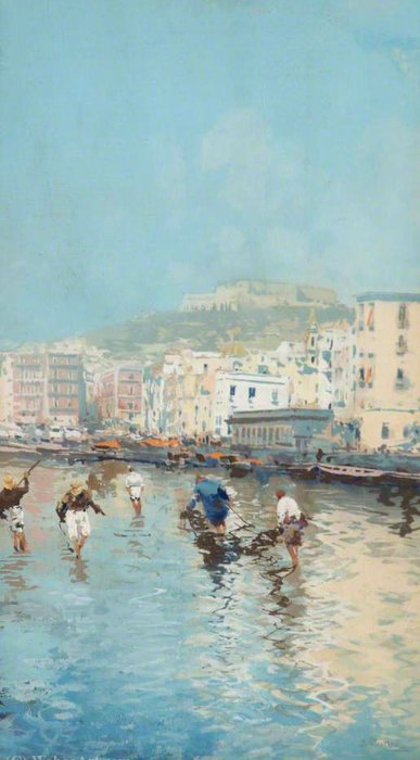 Wikioo.org - The Encyclopedia of Fine Arts - Painting, Artwork by Attilio Pratella - View of Naples