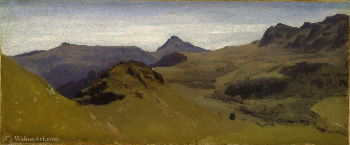 Wikioo.org - The Encyclopedia of Fine Arts - Painting, Artwork by Auguste François Bonheur - Landscape in Auvergne