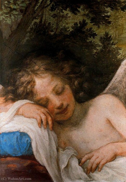 Wikioo.org – La Enciclopedia de las Bellas Artes - Pintura, Obras de arte de Baldassarre Franceschini - Amor dormido, fresco, Palazzo Pitti