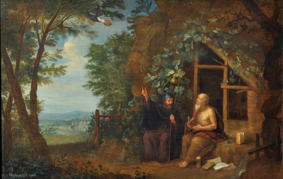Wikioo.org - สารานุกรมวิจิตรศิลป์ - จิตรกรรม Balthasar Beschey - Saint Paul and Saint Anthony