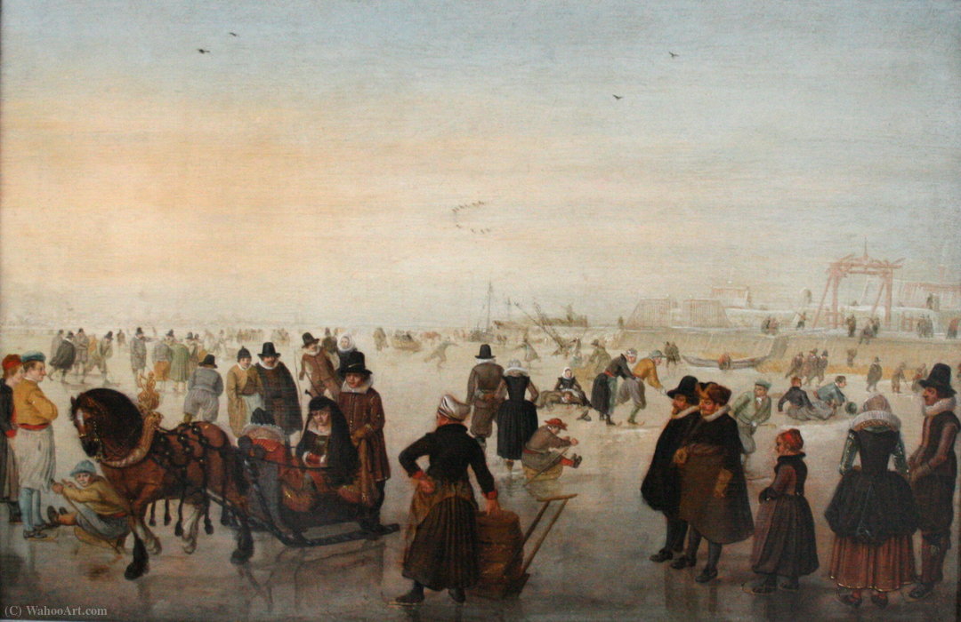 Wikioo.org - The Encyclopedia of Fine Arts - Painting, Artwork by Barend Avercamp (Barend Petersz) - Ice scene