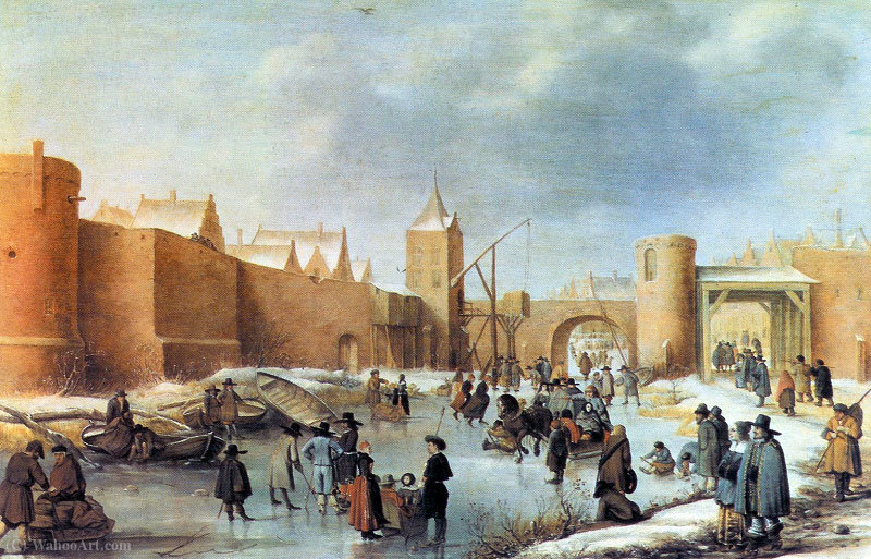 Wikioo.org - The Encyclopedia of Fine Arts - Painting, Artwork by Barend Avercamp (Barend Petersz) - Winter landscapes