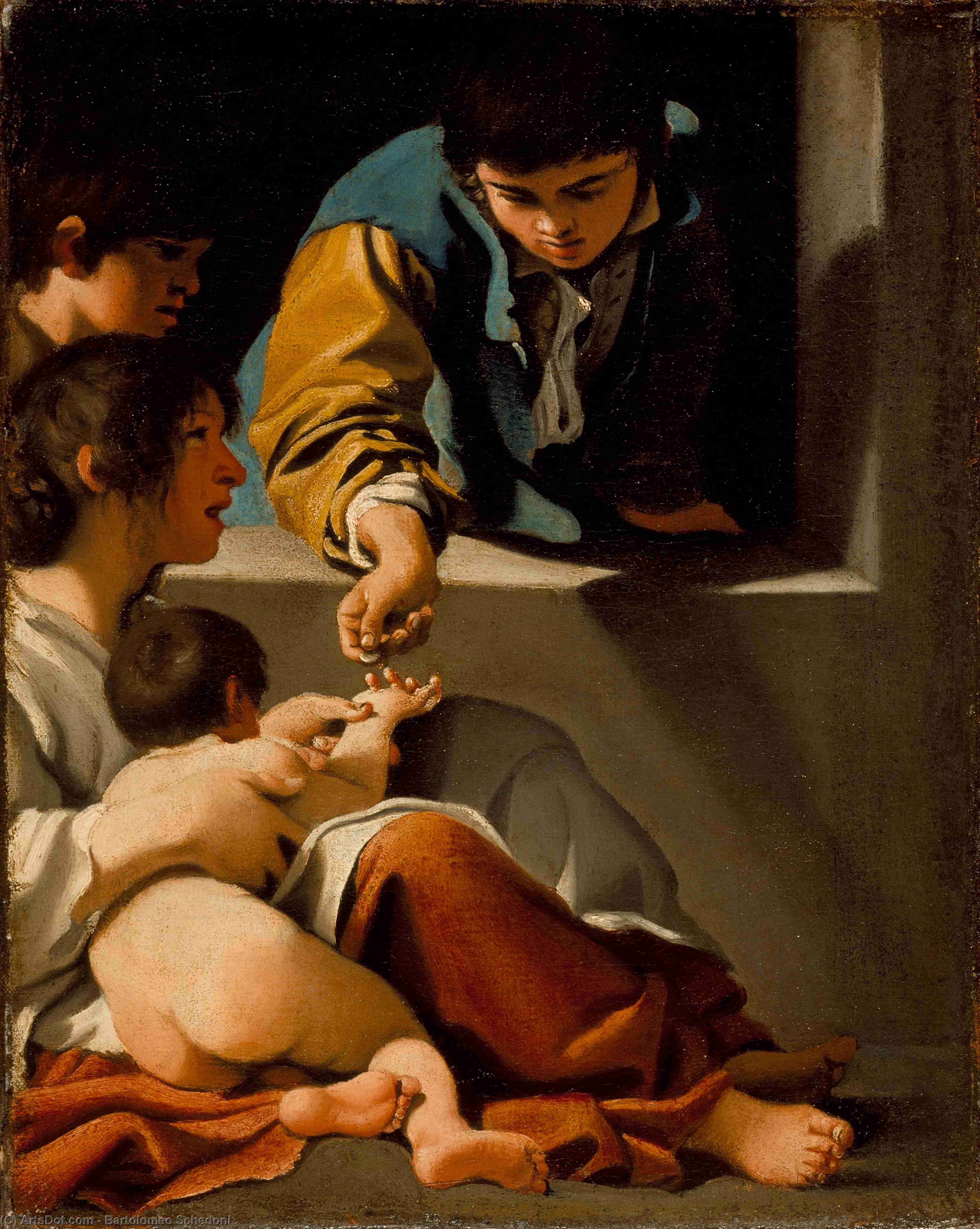 WikiOO.org - Encyclopedia of Fine Arts - Maleri, Artwork Bartolomeo Schedoni - Study for the 'The Charity of St. Elizabeth'