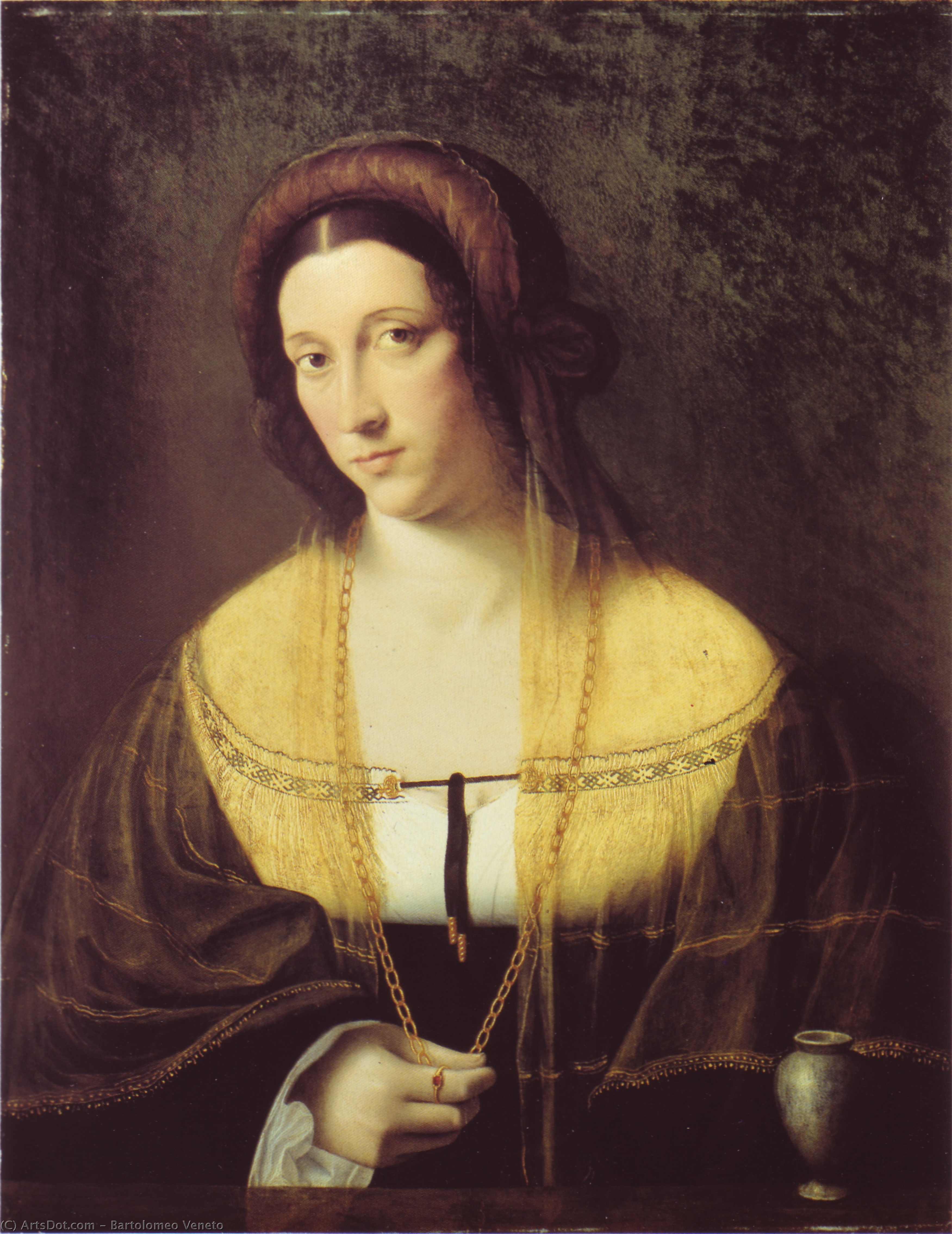 Wikioo.org – La Enciclopedia de las Bellas Artes - Pintura, Obras de arte de Bartolomeo Veneto - retrato de un Dama