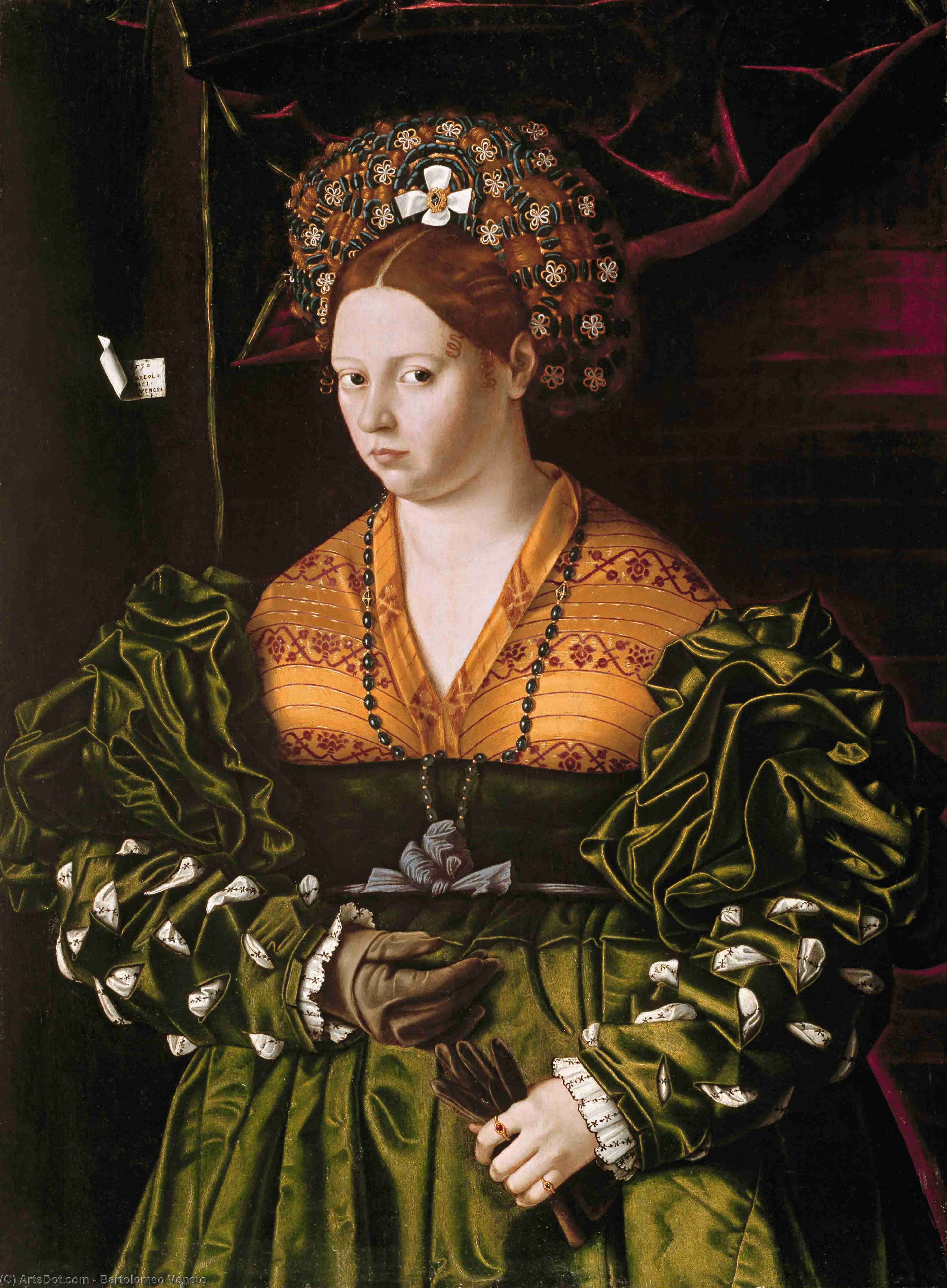 Wikioo.org - The Encyclopedia of Fine Arts - Painting, Artwork by Bartolomeo Veneto - Portrait of a Lady