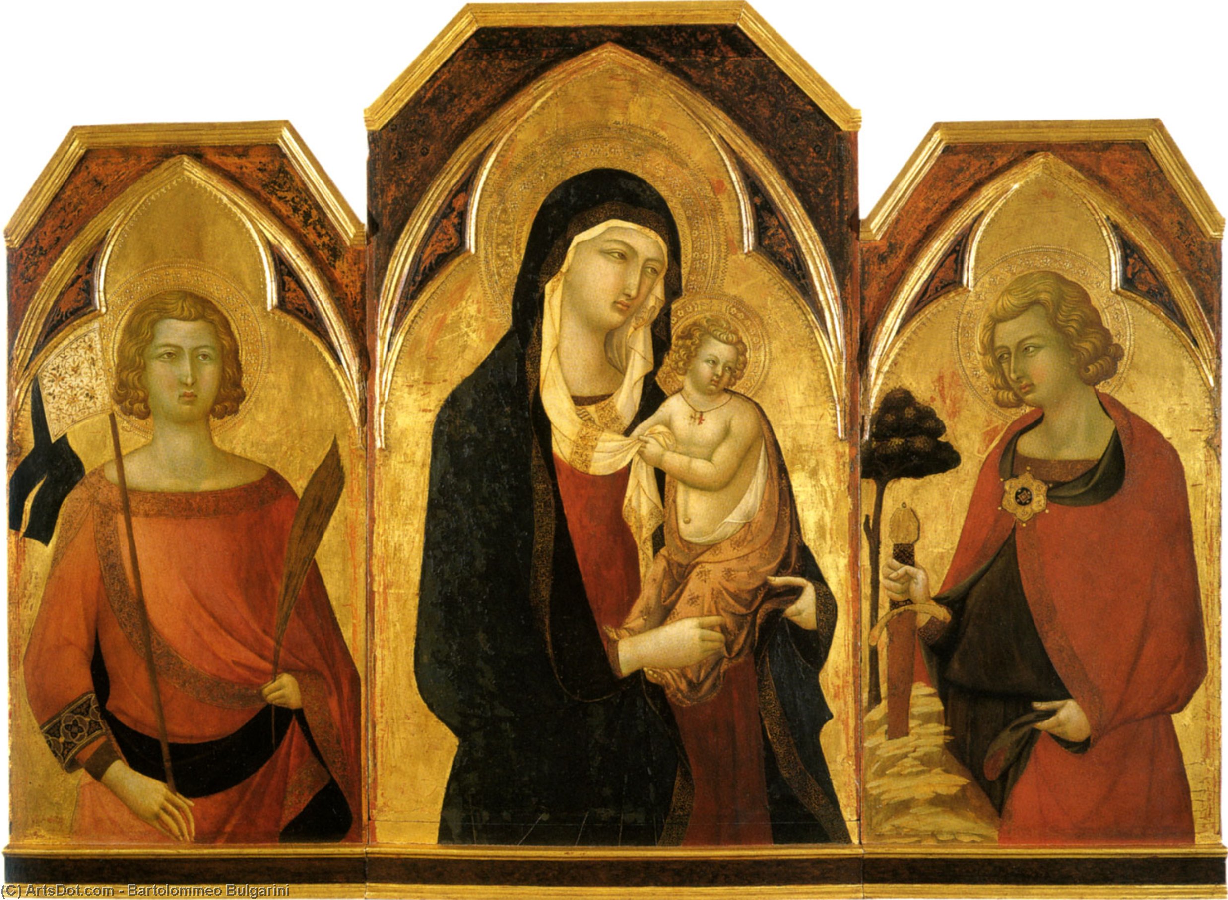 Wikioo.org - The Encyclopedia of Fine Arts - Painting, Artwork by Bartolommeo Bulgarini - The madonna and child with saints
