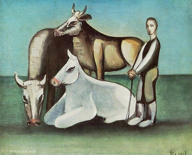 Wikioo.org - The Encyclopedia of Fine Arts - Painting, Artwork by Bela Onodi - Bulls (1948)