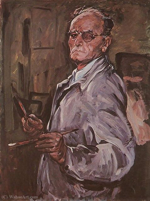 WikiOO.org - 백과 사전 - 회화, 삽화 Bela Onodi - Selt portrait (1953)
