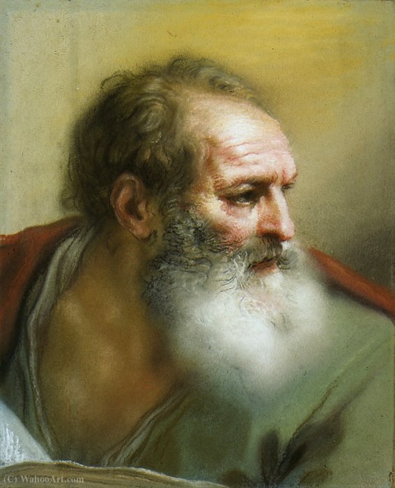 Wikioo.org - The Encyclopedia of Fine Arts - Painting, Artwork by Benedetto Luti - The Head of an Apostle
