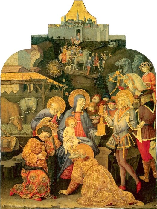 WikiOO.org - Encyclopedia of Fine Arts - Målning, konstverk Benvenuto Di Giovanni Di Meo Del Guasta - Adoration of the magi