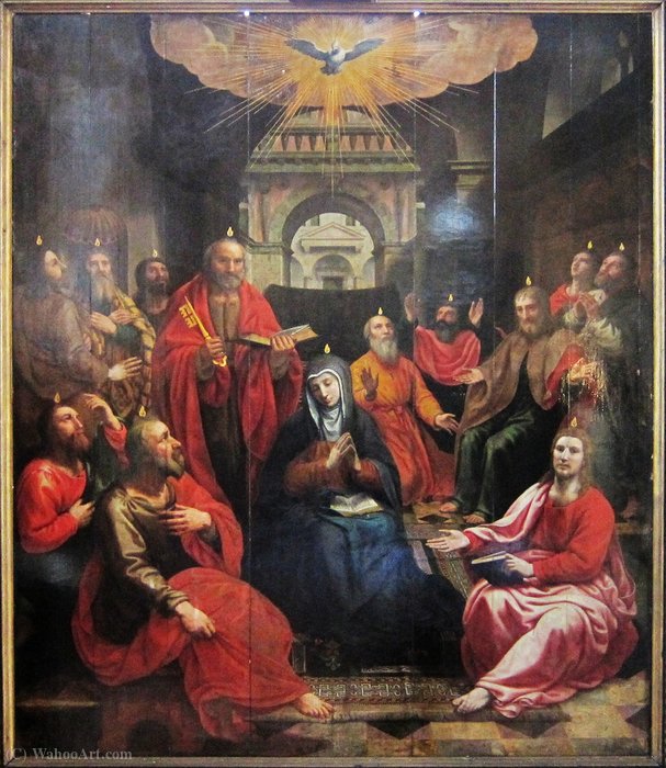 WikiOO.org - Encyclopedia of Fine Arts - Lukisan, Artwork Bernaert De Ryckere - Pentecost