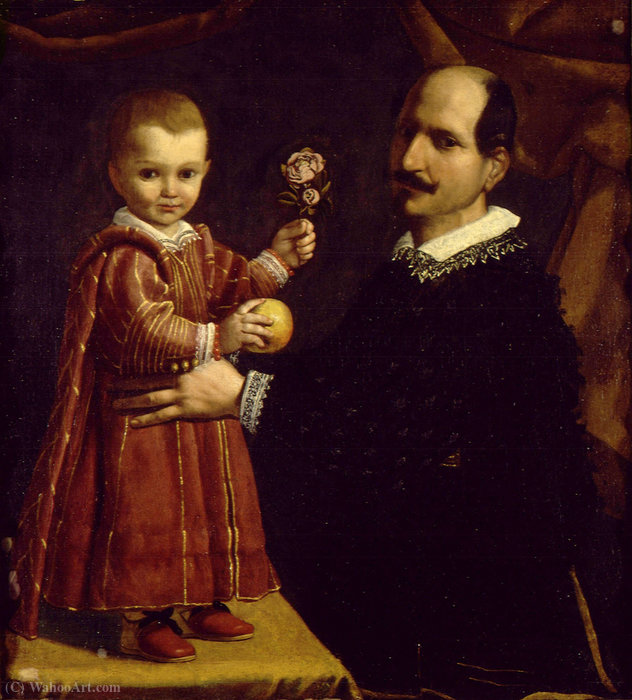 Wikioo.org - The Encyclopedia of Fine Arts - Painting, Artwork by Carlo Ceresa - A Man with a Child