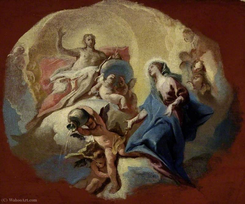 Wikioo.org – La Enciclopedia de las Bellas Artes - Pintura, Obras de arte de Carlo Innocenzo Carlone - El triunfo de la Virgen