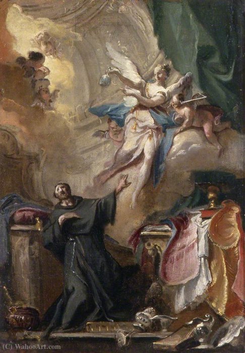 Wikioo.org - The Encyclopedia of Fine Arts - Painting, Artwork by Carlo Innocenzo Carlone - Vision of Saint Anthony