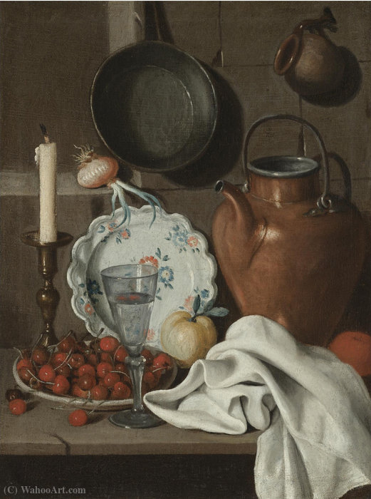 Wikioo.org - The Encyclopedia of Fine Arts - Painting, Artwork by Carlo Magini - A still life with a candle