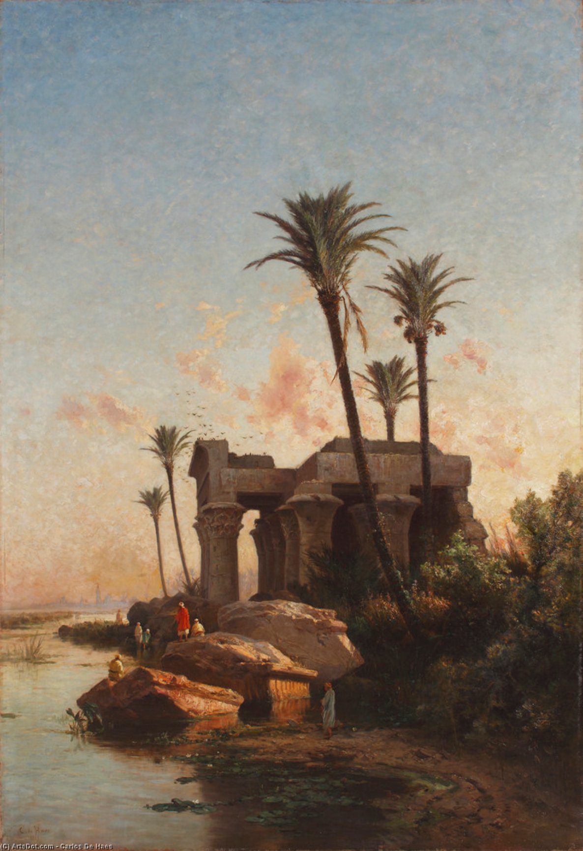 Wikioo.org – La Enciclopedia de las Bellas Artes - Pintura, Obras de arte de Carlos De Haes - Egypcian paisaje