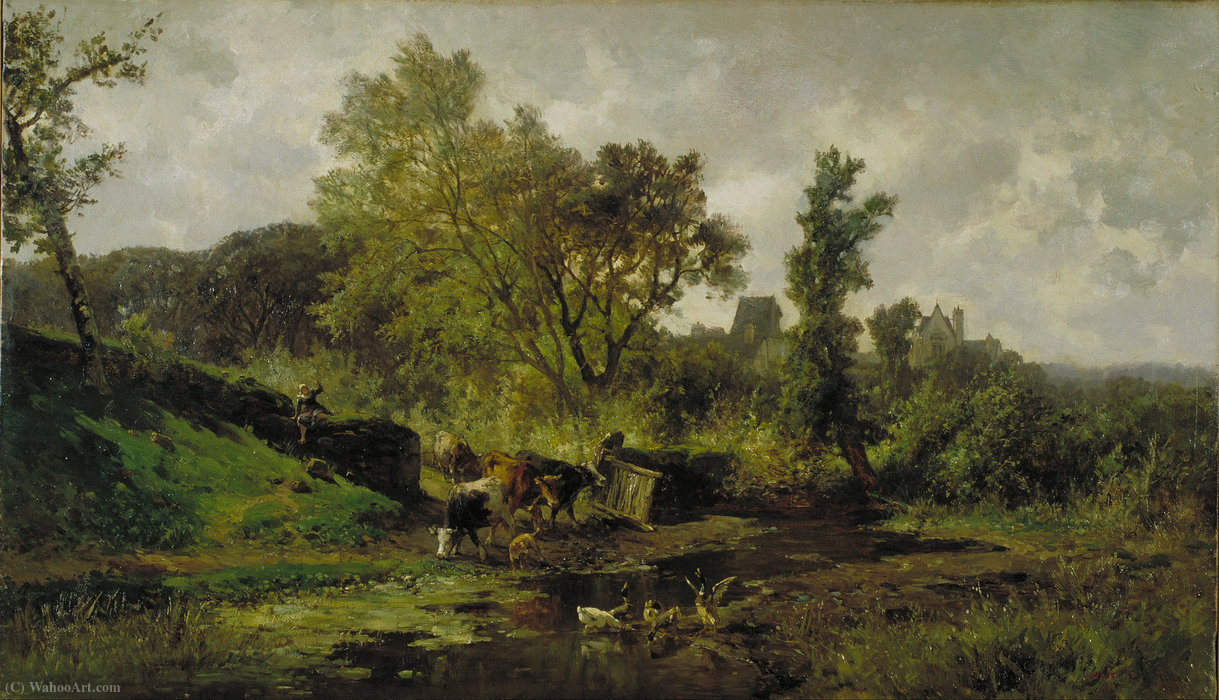 WikiOO.org - Encyclopedia of Fine Arts - Maalaus, taideteos Carlos De Haes - Flemish landscape