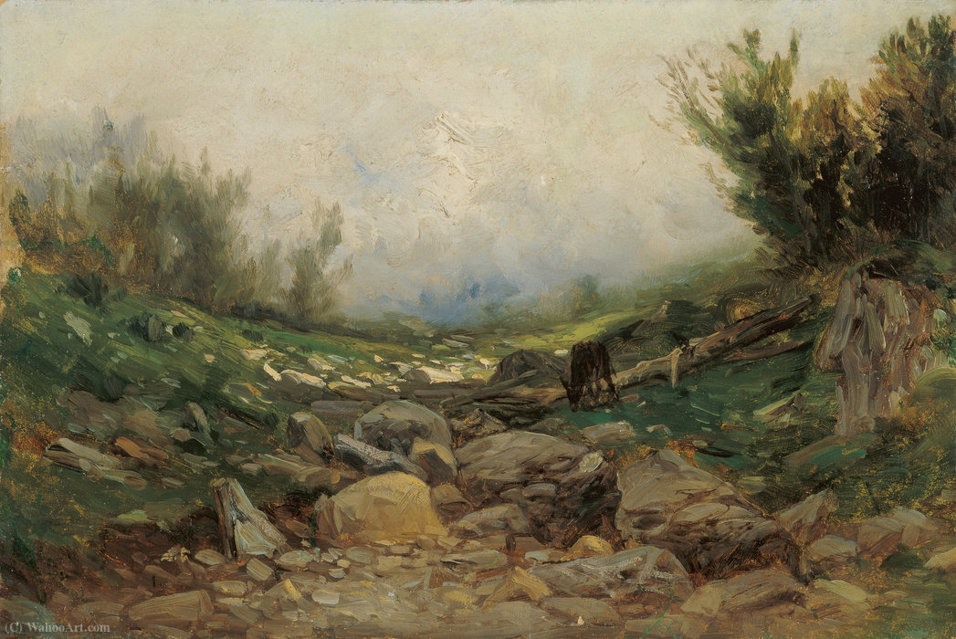 Wikioo.org – La Enciclopedia de las Bellas Artes - Pintura, Obras de arte de Carlos De Haes - paisaje de montaña