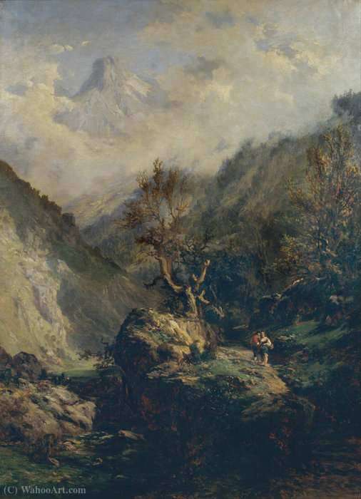 WikiOO.org - אנציקלופדיה לאמנויות יפות - ציור, יצירות אמנות Carlos De Haes - Mountains in Asturias