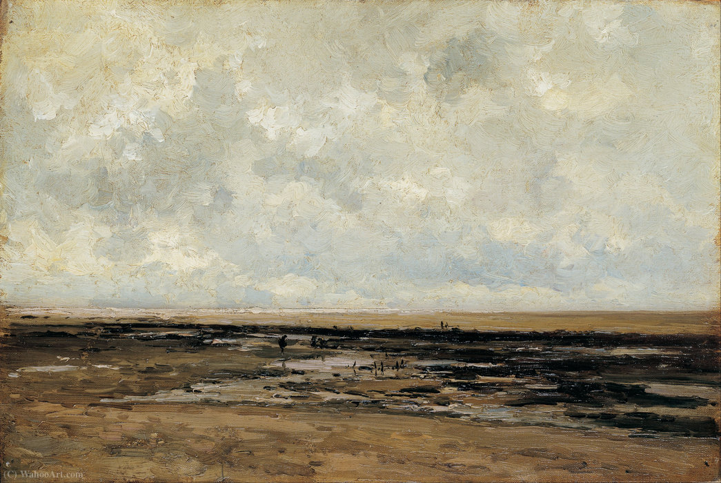 Wikioo.org - The Encyclopedia of Fine Arts - Painting, Artwork by Carlos De Haes - Villerville beach. normandy