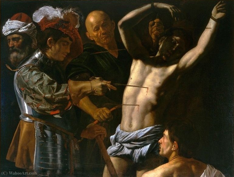 Wikioo.org – L'Enciclopedia delle Belle Arti - Pittura, Opere di Cecco Del Caravaggio (Francesco Buoneri) - Martirio di San Sebastiano.
