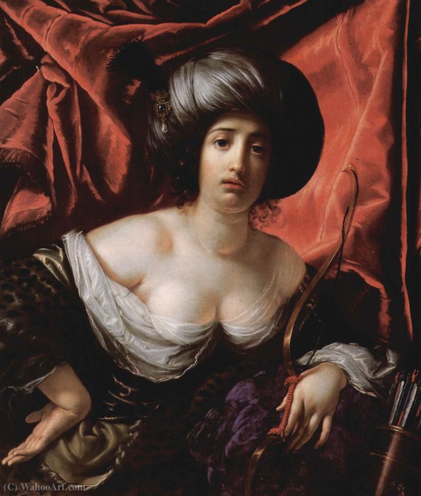 Wikioo.org - The Encyclopedia of Fine Arts - Painting, Artwork by Cesare Dandini - Portrait of a Lady as Diana