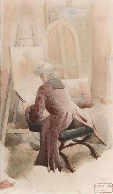 Wikioo.org - สารานุกรมวิจิตรศิลป์ - จิตรกรรม Charles Bargue - An artist in his studio