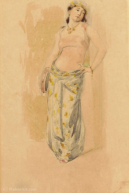 WikiOO.org - Encyclopedia of Fine Arts - Malba, Artwork Charles Bargue - Study for L'Aimee