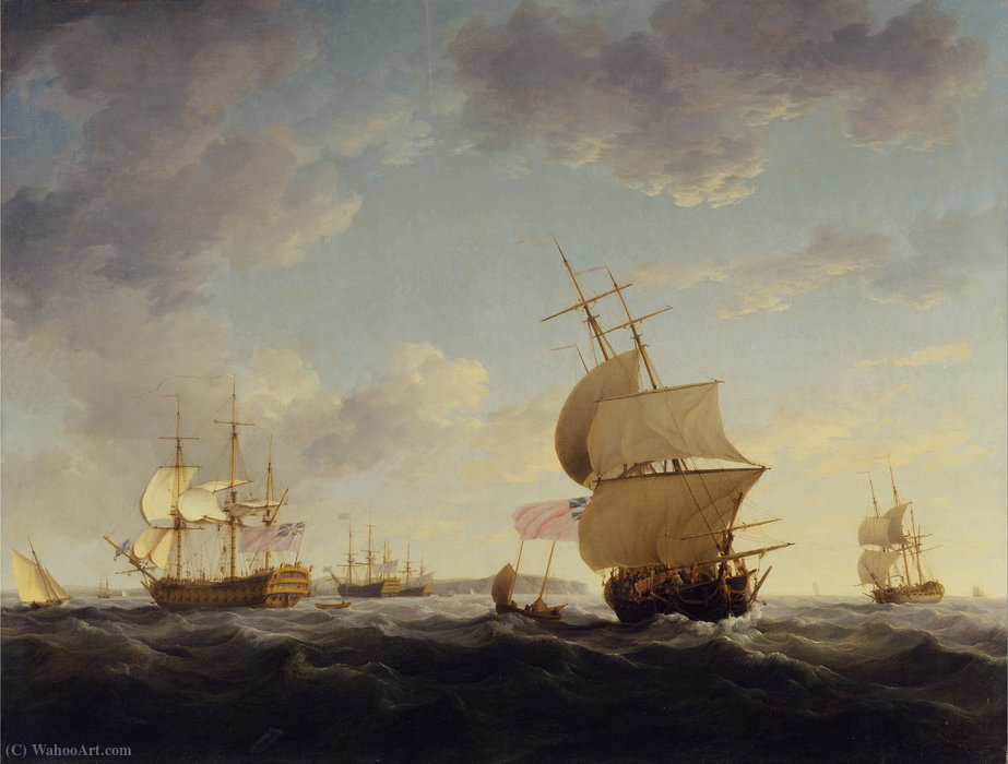 Wikioo.org - The Encyclopedia of Fine Arts - Painting, Artwork by Charles Brooking - Shipping in the English Channel