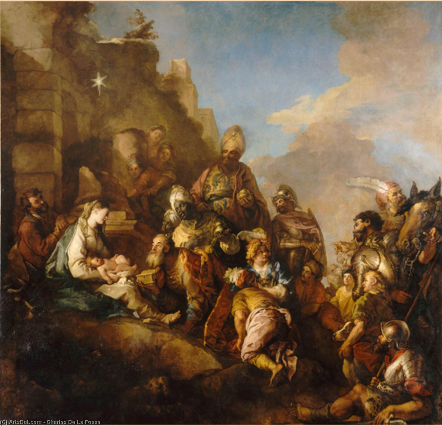 Wikioo.org – L'Enciclopedia delle Belle Arti - Pittura, Opere di Charles De La Fosse - L'Adoration des Maghi