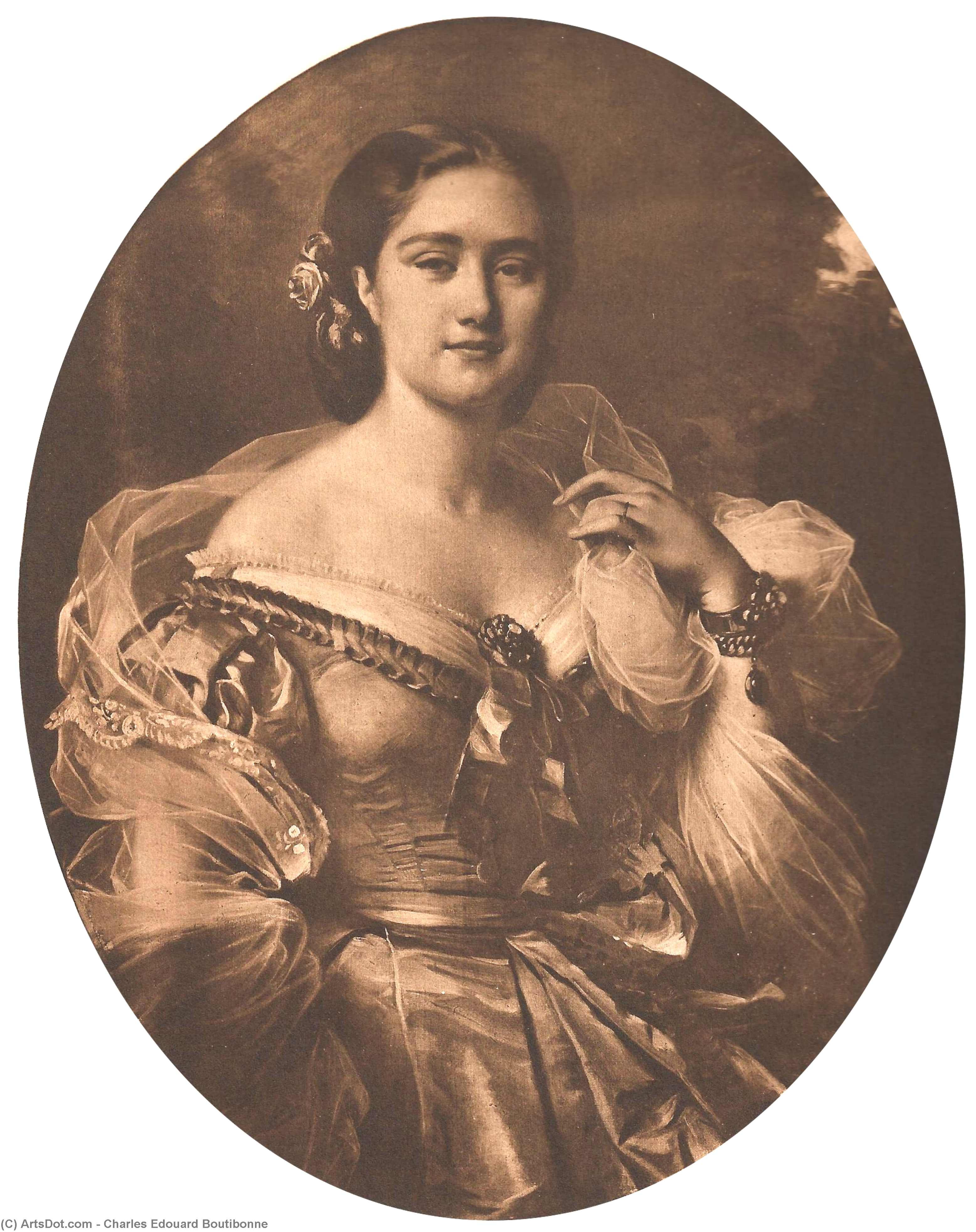 Wikioo.org - Bách khoa toàn thư về mỹ thuật - Vẽ tranh, Tác phẩm nghệ thuật Charles Edouard Boutibonne - Portrait of Esther Hallwyl