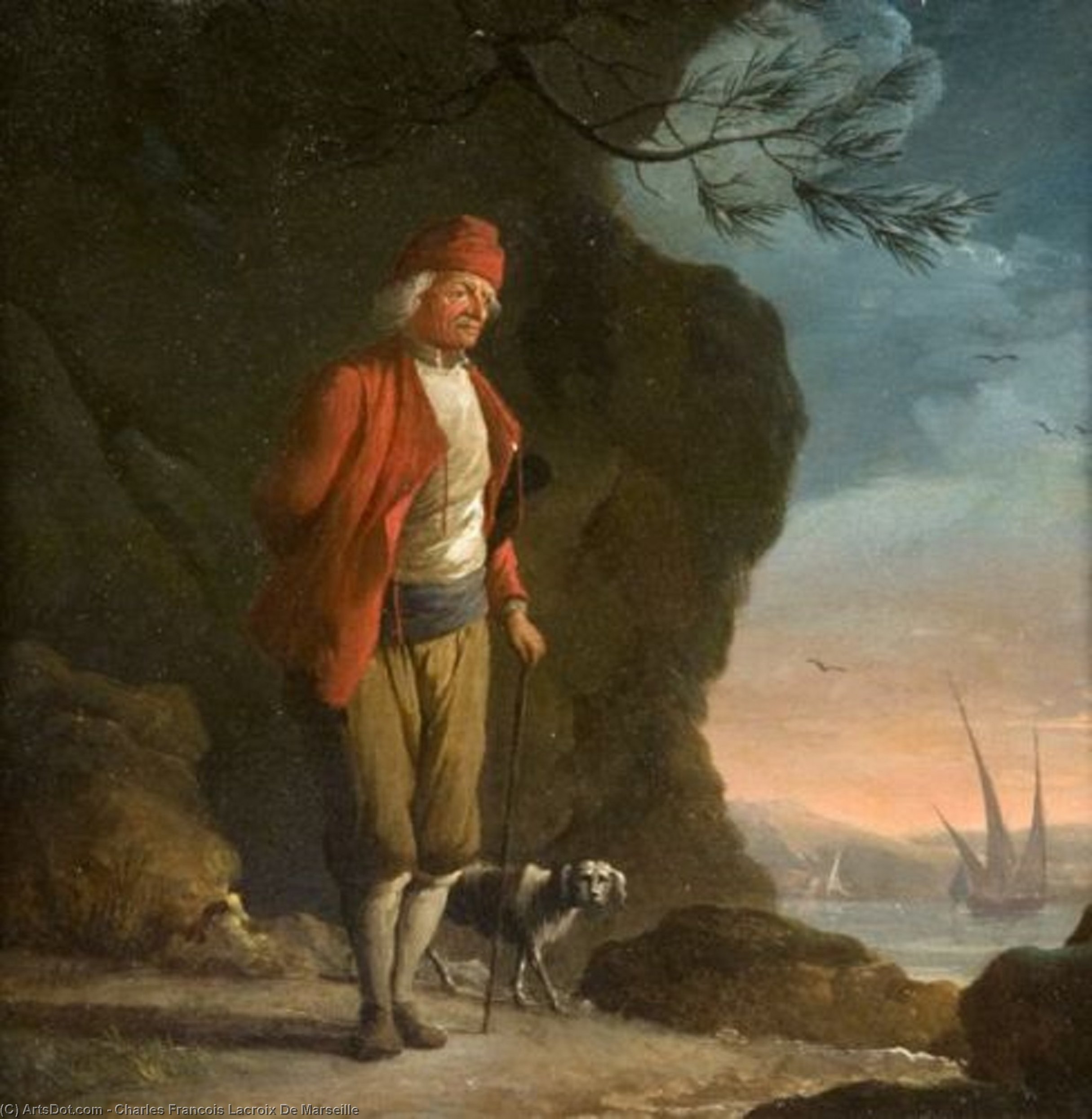 Wikioo.org - The Encyclopedia of Fine Arts - Painting, Artwork by Charles François Grenier De Lacroix - Portrait of Hannibal Camoux