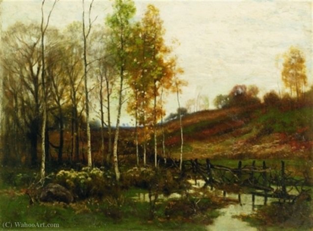 WikiOO.org - Encyclopedia of Fine Arts - Schilderen, Artwork Charles Harry Eaton - Autumn birches