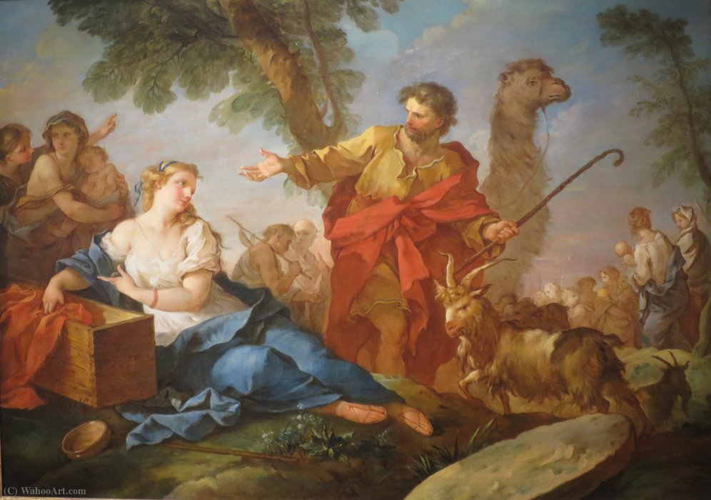 WikiOO.org - אנציקלופדיה לאמנויות יפות - ציור, יצירות אמנות Charles Joseph Natoire - Jacob and Rachel Leaving the House of Laban