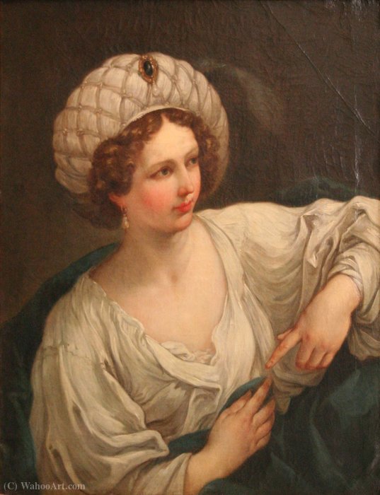 Wikioo.org - Encyklopedia Sztuk Pięknych - Malarstwo, Grafika Charles Joseph Natoire - Young Woman in Sibylle.
